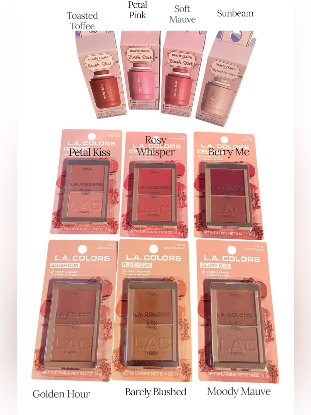 Viral Marie Claire Blush Stick & LA Colors Blush Duo